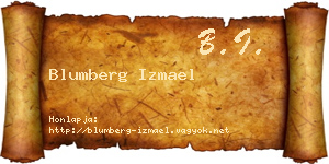 Blumberg Izmael névjegykártya